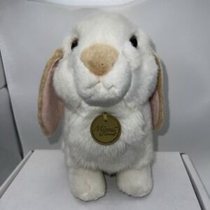 Aurora‎ Miyoni Lop Eared Bunny Rabbit Plush Stuff Toy Cream w/Tan Ears